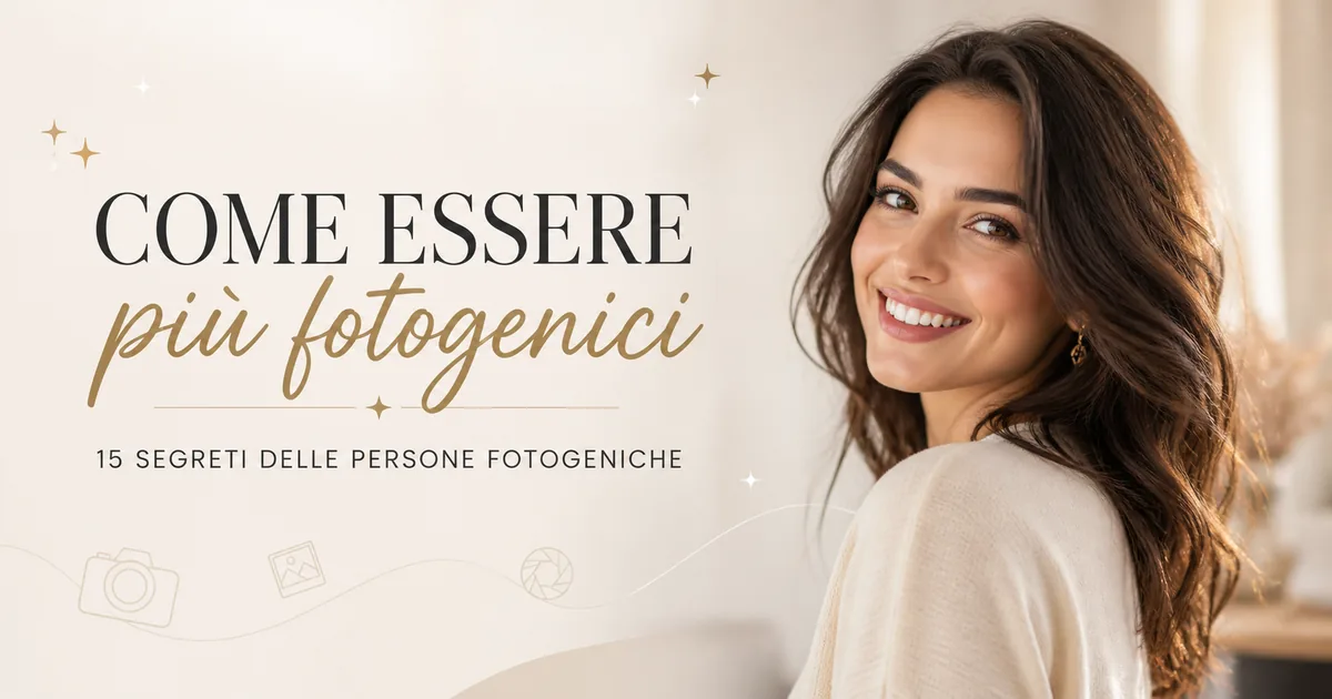 Come essere più fotogenici in foto con consigli semplici per sorridere, posare e valorizzarsi davanti alla fotocamera