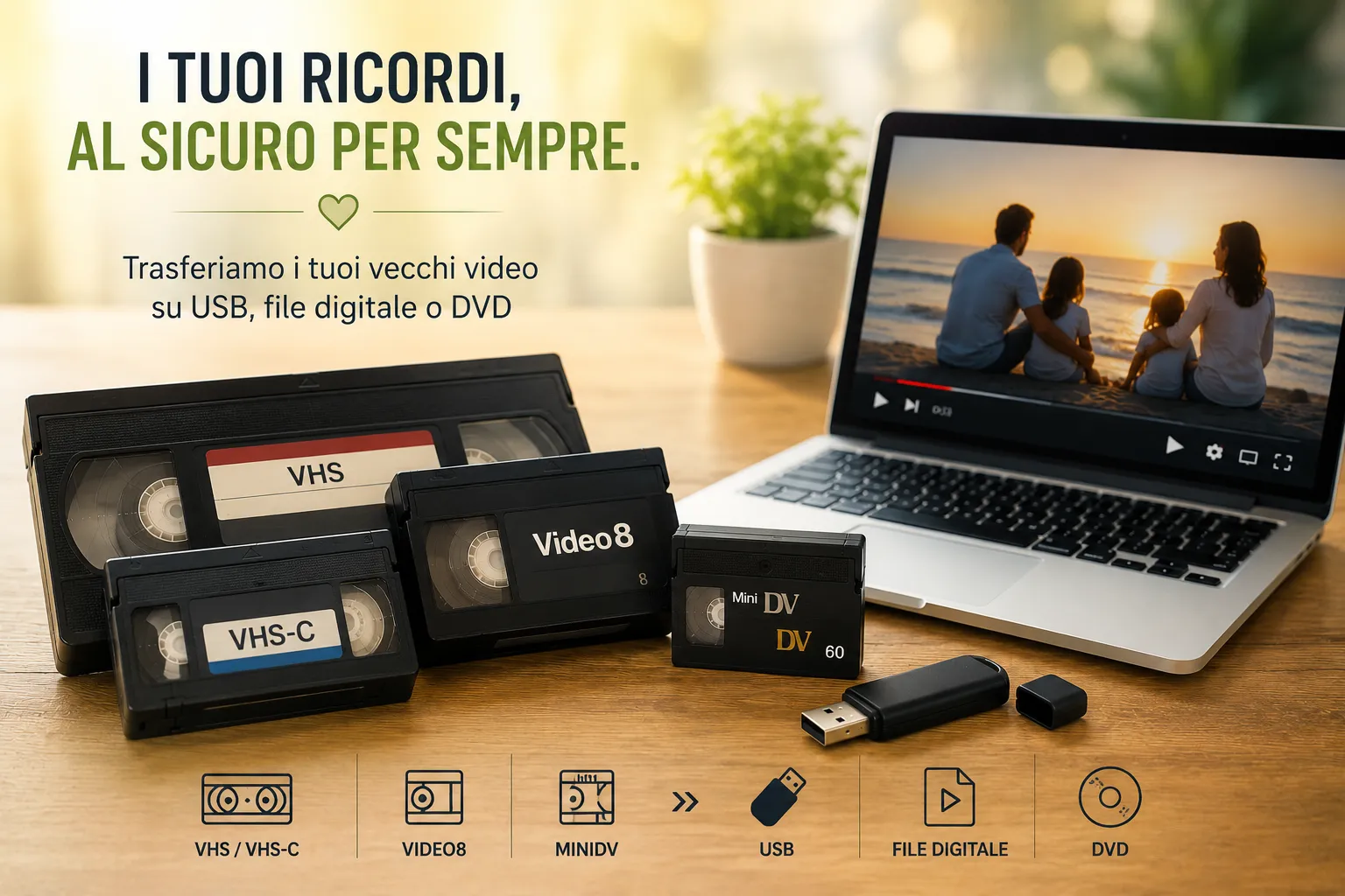 Riversamento VHS, VHS-C, Video8 e MiniDV su USB da Click & Dreen
